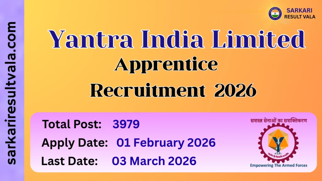 Yantra India Limited Apprentice Recruitment 2026