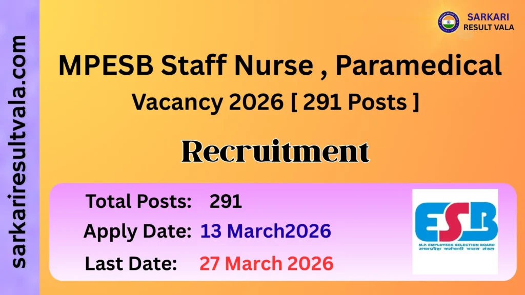 MPESB Group 5 Paramedical Vacancy 2026