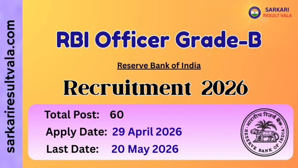 RBI Officer Grade-B Vacancy 2026