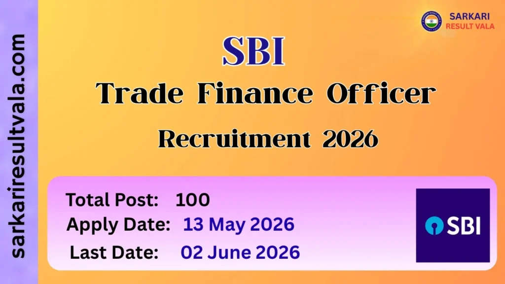 SBI Trade Finance Officer Vacancy 2026