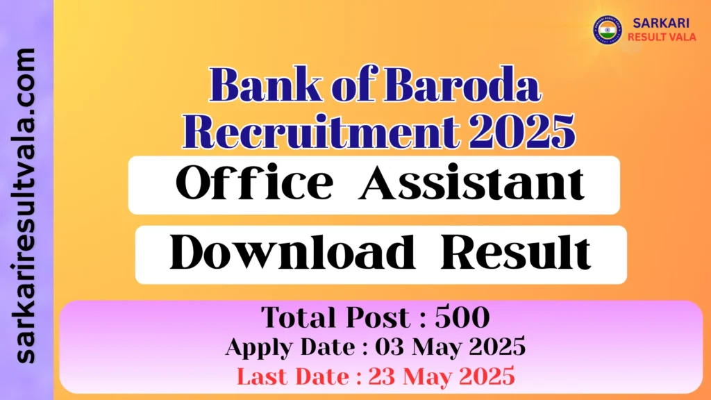 Bank of Baroda Office Assistant Final Result 2026 – Out