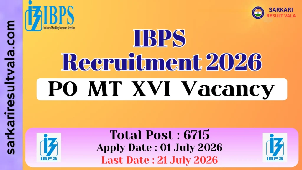 IBPS PO MT XVI Vacancy 2026