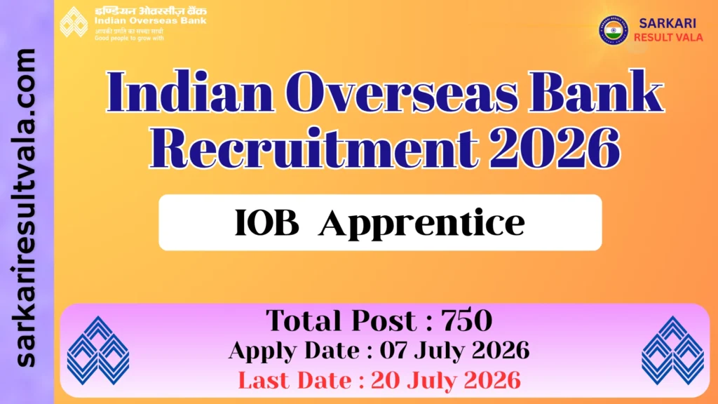 Indian Overseas Bank IOB Apprentice Vacancy 2026